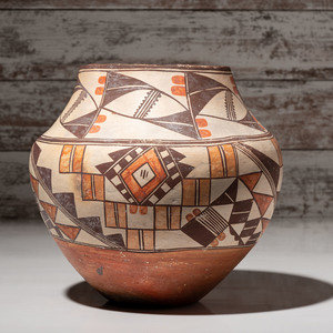 Acoma Four-Color Pottery Jar 
ca