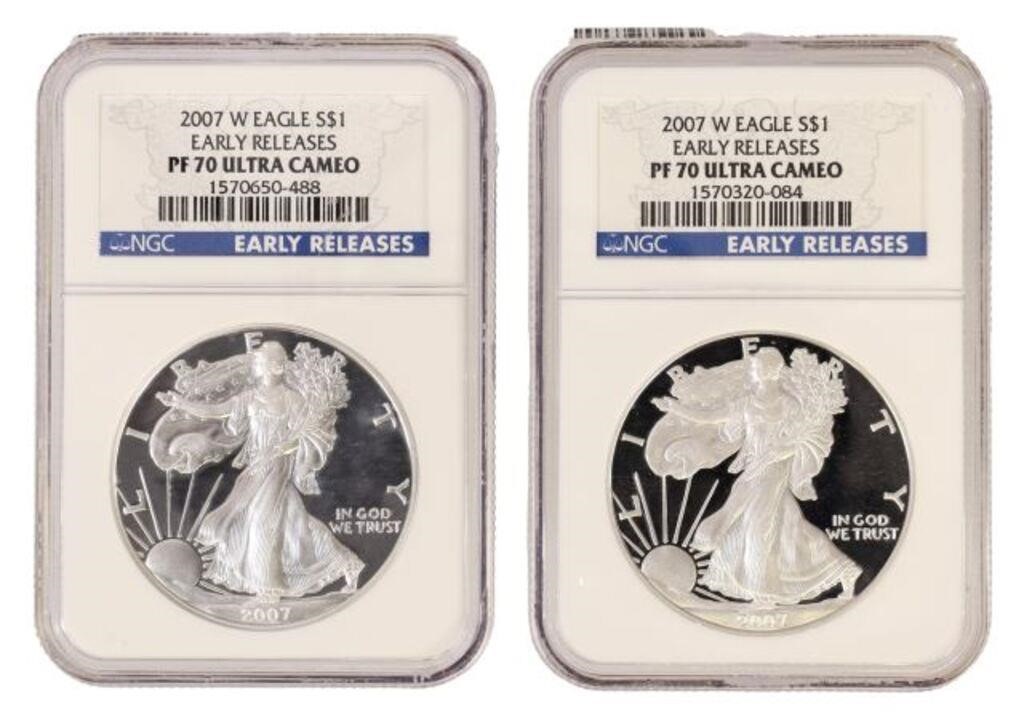  2 NGC 2007W SILVER EAGLES EARLY 2f63fe