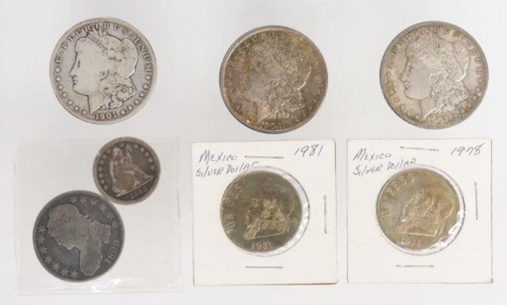  7 COINS MORGAN SILVER DOLLARS  2f6401