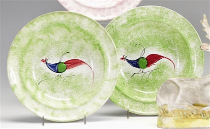 Two spatterware soup plates  4bd35