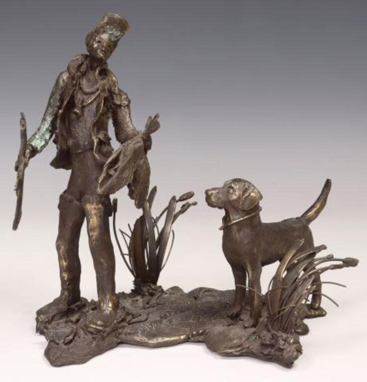 RJ WINSHIP (1927-2019) BRONZE HUNTING