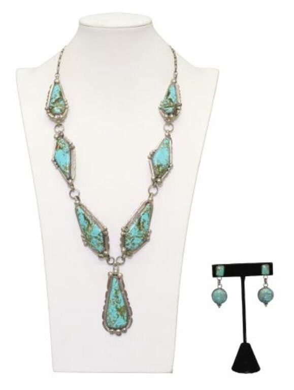  2 NATIVE AMERICAN TURQUOISE NECKLACE 2f6486