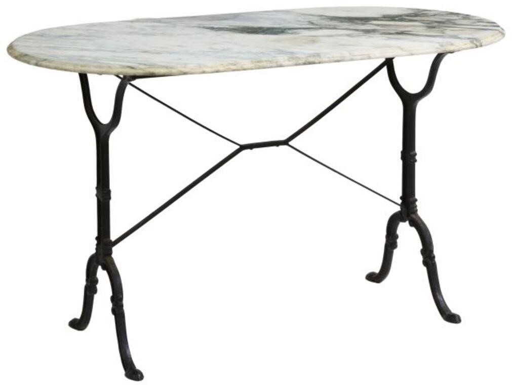 FRENCH MARBLE-TOP CAST IRON BISTRO