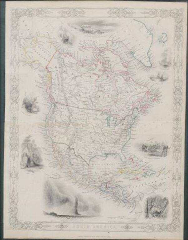  MAP OF NORTH AMERICA C 1850  2f650b