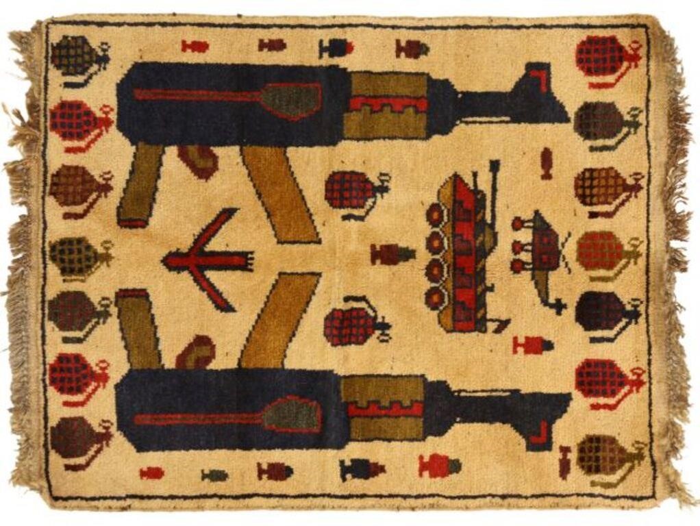 AFGHAN WAR RUG DEPICTING RUSSIAN 2f6505