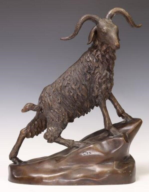 PATINATED BRONZE MOUNTAIN GOAT