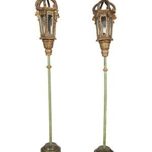 A Pair of Venetian Painted and