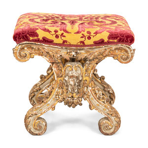 An Italian Giltwood X form Stool 18th 2f660a