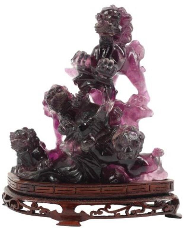 CHINESE CARVED AMETHYST FIGURE 2f6606