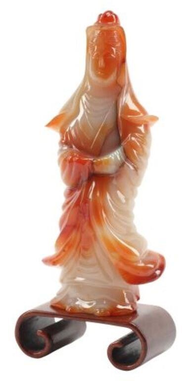 CHINESE CARVED CARNELIAN FIGURE