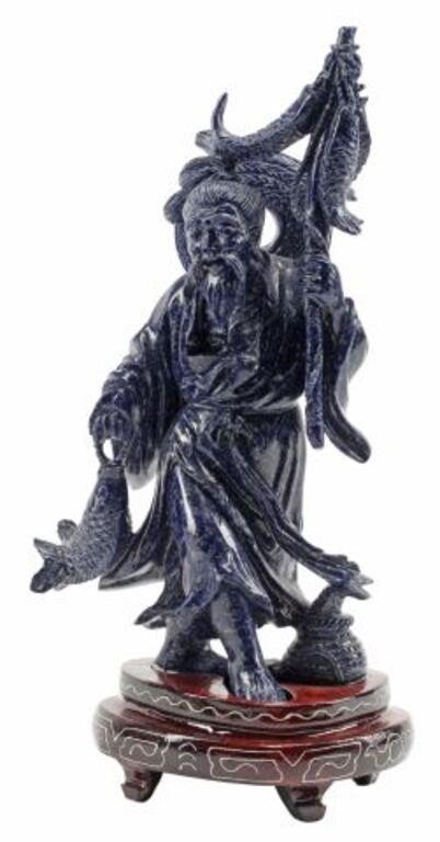 CHINESE CARVED SODALITE FIGURE