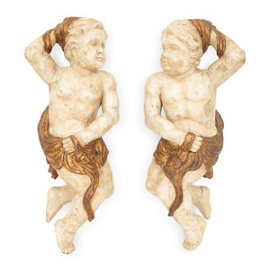 A Pair of Italian Carved Painted 2f6629