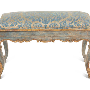 An Italian Painted and Parcel Gilt