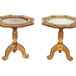A Pair of Italian Painted and Parcel 2f6643