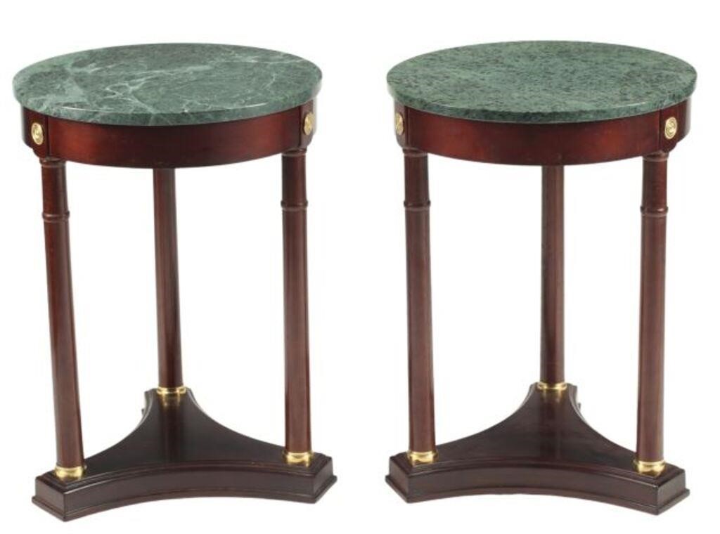 (2) EMPIRE STYLE MARBLE-TOP GUERIDONS(pair)