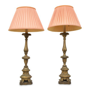 A Pair of Italian Giltwood Lamps
19th/20th