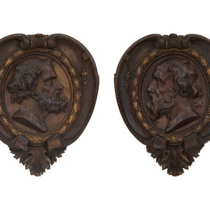 A Pair of Continental Carved Oak