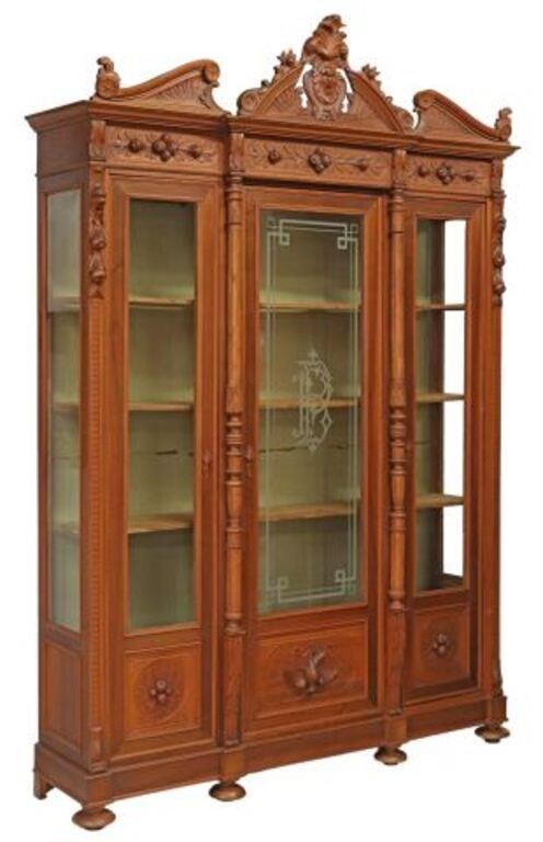 ITALIAN CARVED WALNUT GLASS DOOR 2f668f