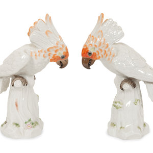 A Pair of Meissen Porcelain Cockatoos
19th/20th