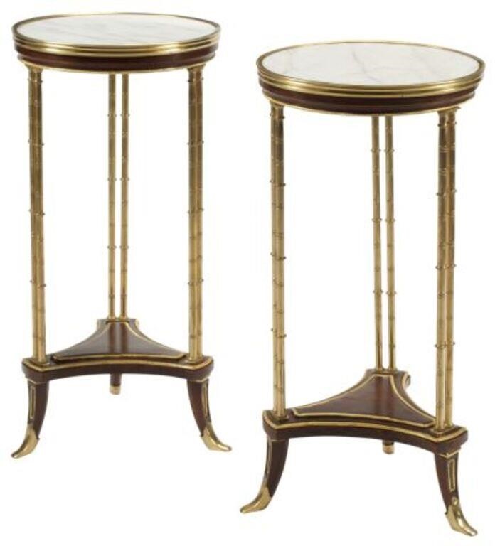 (2) LOUIS XVI STYLE MARBLE-TOP