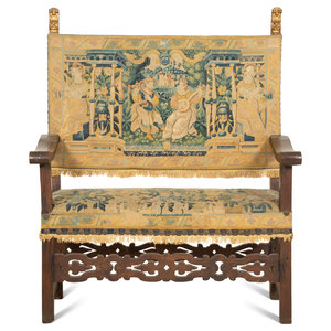 A Jacobean Style Walnut Bench with