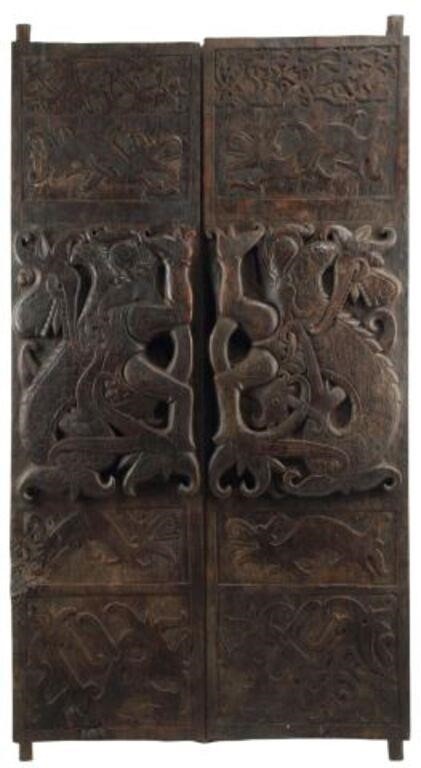 (2) ARCHITECTURAL CHINESE CARVED WOOD