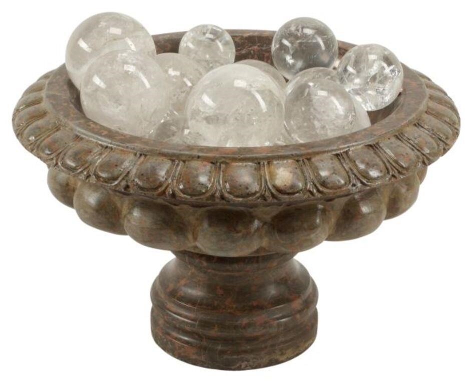 MARBLE TAZZA WITH FIFTEEN ROCK