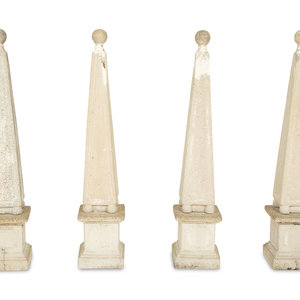 A Set of Four Cast Stone Obelisks Early 2f674a