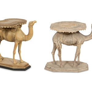Two Syrian Camel Side Tables 20th 2f675f