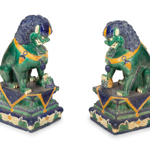 A Pair of Chinese Glazed Ceramic