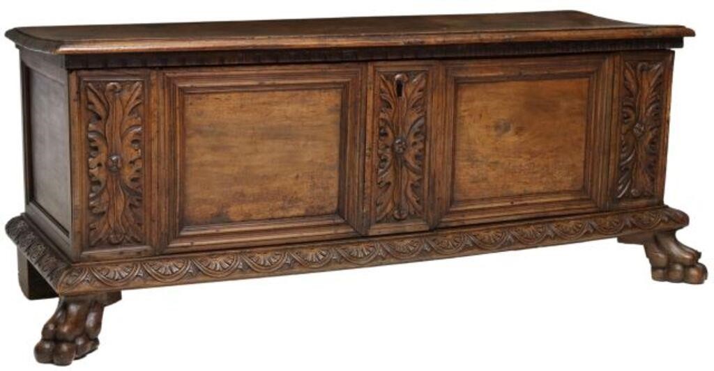 ITALIAN CARVED WALNUT CASSONE  2f6779