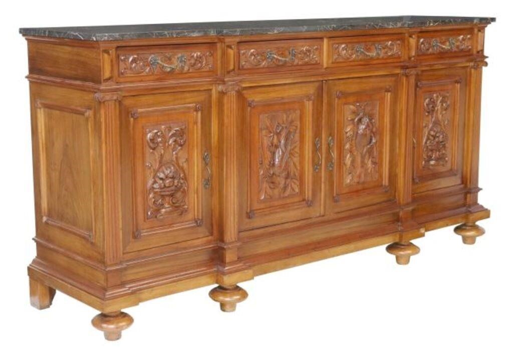 CONTINENTAL CARVED WALNUT MARBLE TOP 2f678d