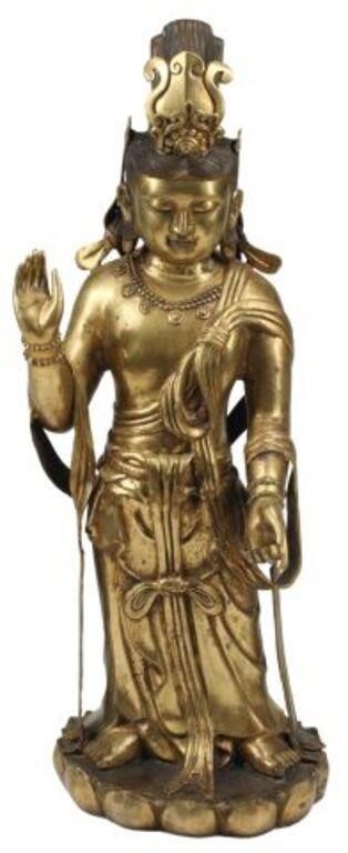 GILDED BRONZE FIGURE OF A STANDING