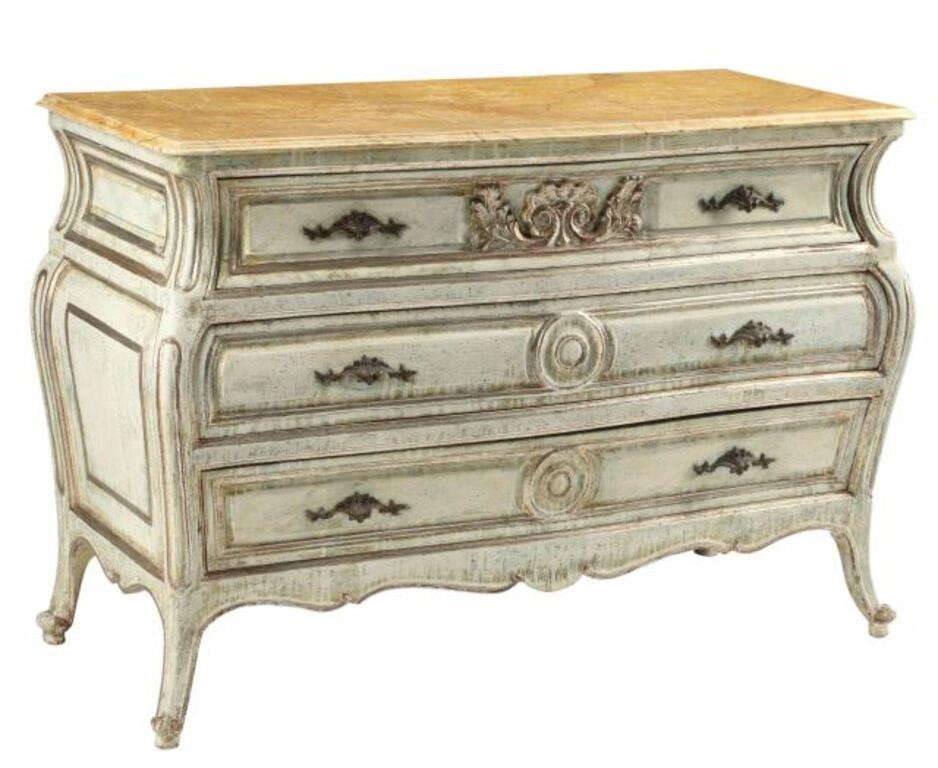 LOUIS XV STYLE FAUX MARBLE PAINTED