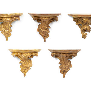 A Group of Five Gilt Wall Brackets 20th 2f681a