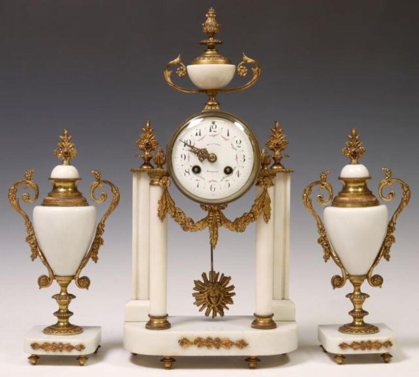 (3) LOUIS XVI STYLE MARBLE CLOCK