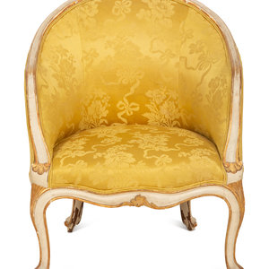 A Louis XV Style Painted and Parcel