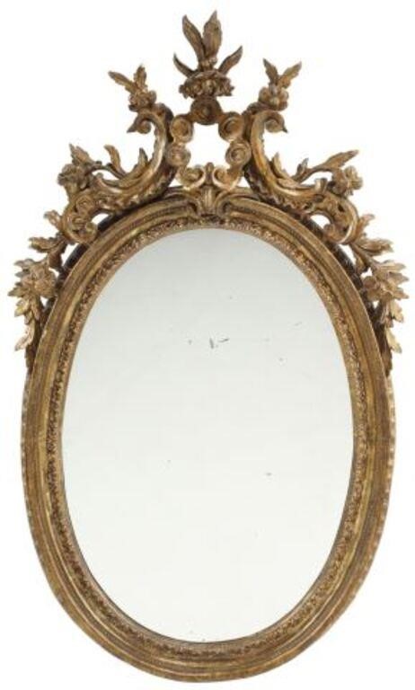 LOUIS XV STYLE CARVED & GILT OVAL