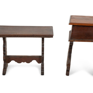 Two English Carved Oak Stools
19th/20th