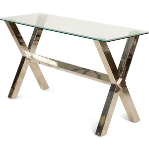 A Contemporary Glass-Top Desk with