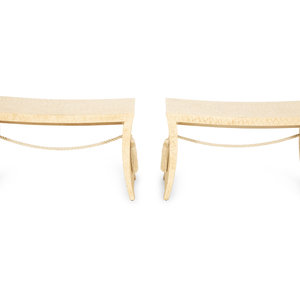 A Pair of Tassle Benches by Thomas