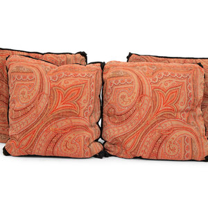 Four Paisley Covered Pillows with