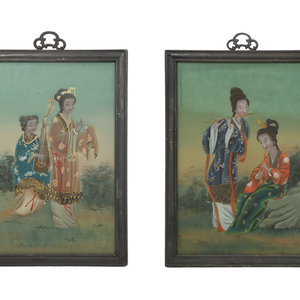 A Pair of Chinese Reverse Paintings 2f6933