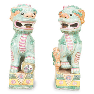 A Pair of Chinese Glazed Ceramic