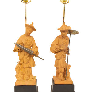 A Pair of Terracotta Chinese Figures