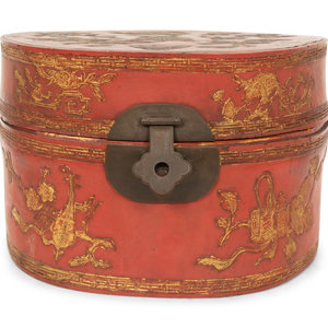 A Chinese Red and Gilt Lacquer