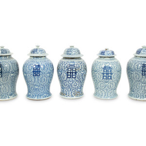 Five Chinese Blue and White Covered 2f695e