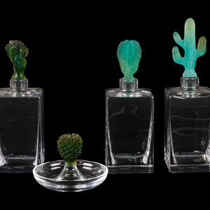 Three Daum P te de Verre Cactus 2f6988