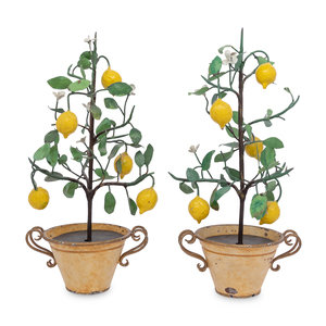 A Pair of Tole Models of Lemon