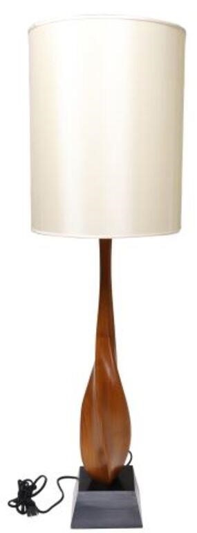 MODERN SCULPTURAL WALNUT SINGLE LIGHT